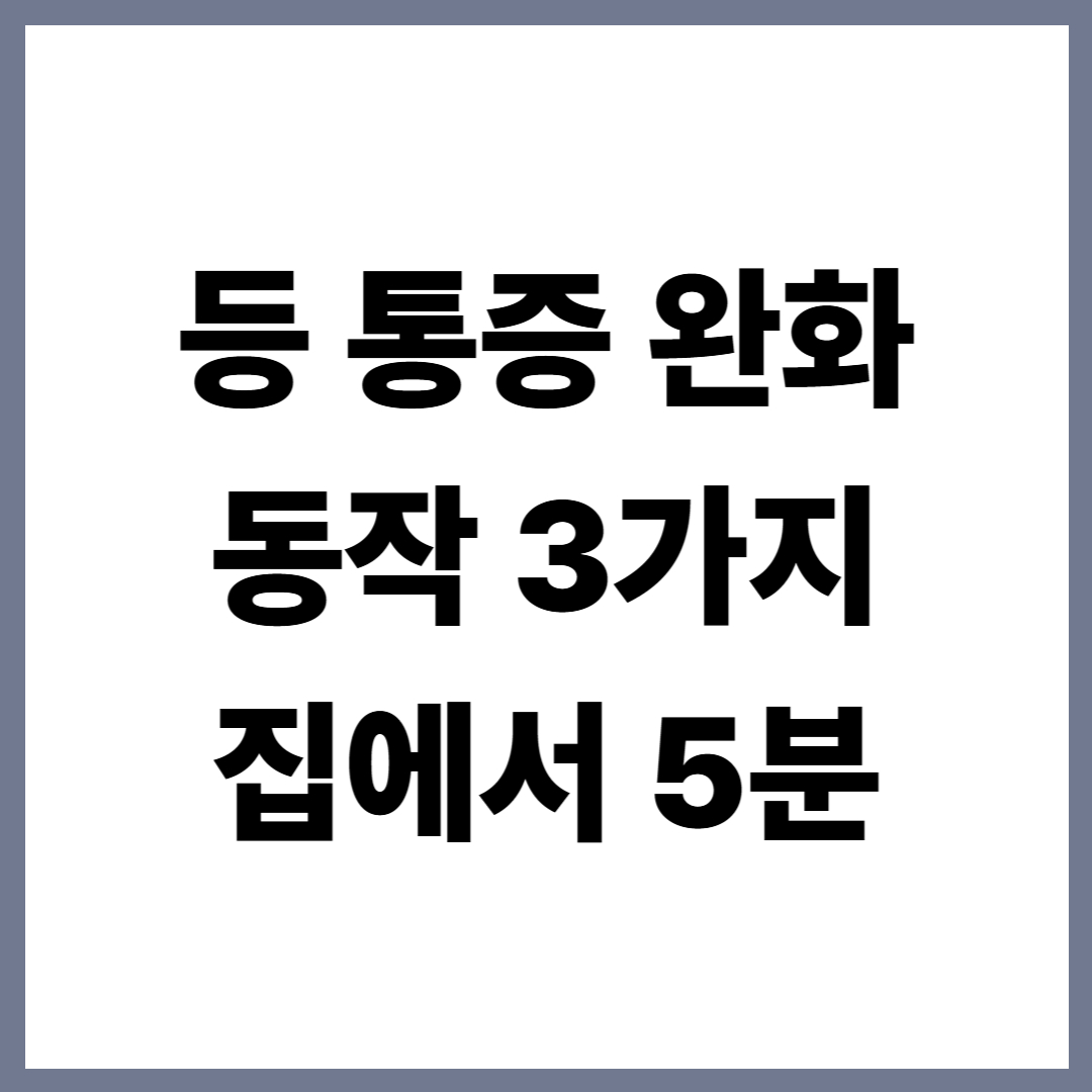 등통증 완화 동작